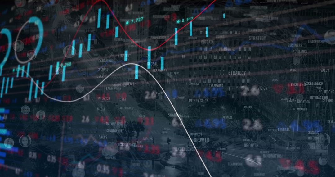 Financial Data Visualization with Urban Background