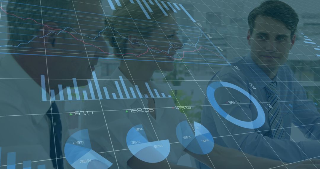 Business Team Analyzing Financial Charts and Data Graphs