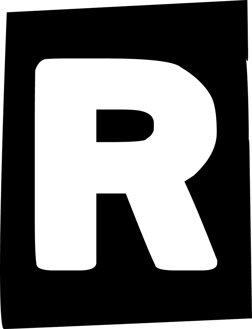 Stylized R Icon with Transparent Background for Modern Branding