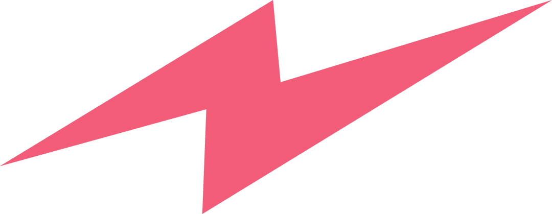Pink Lightning Bolt Icon on Transparent Background