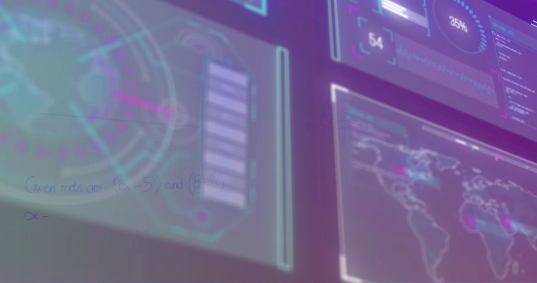 Digital Data Processing on Transparent Screens with Global Map