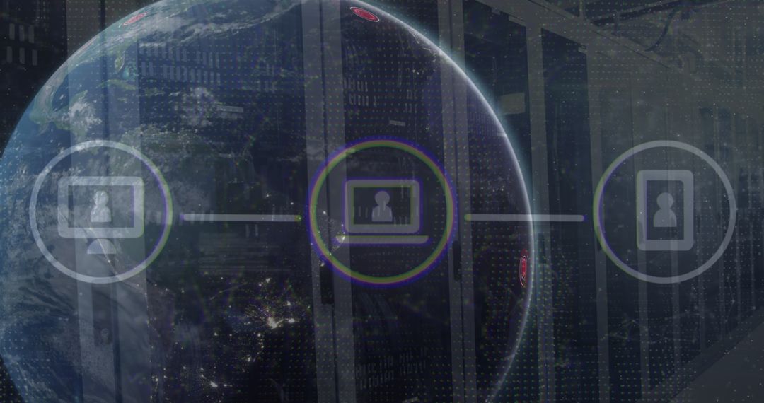 Global Network Connectivity and Digital Security Concept