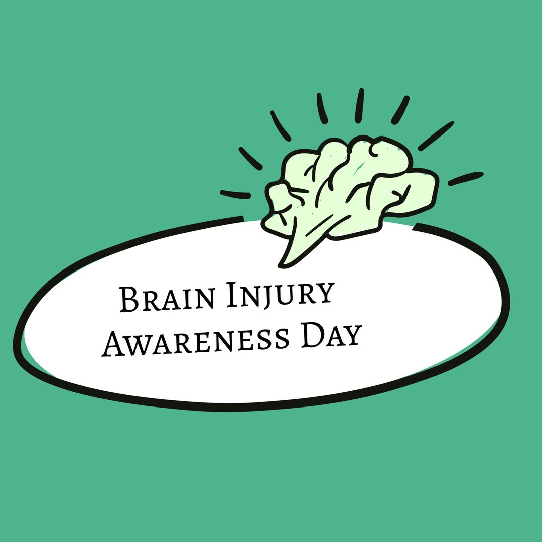 Brain Injury Awareness Day Graphic with Brain Illustration