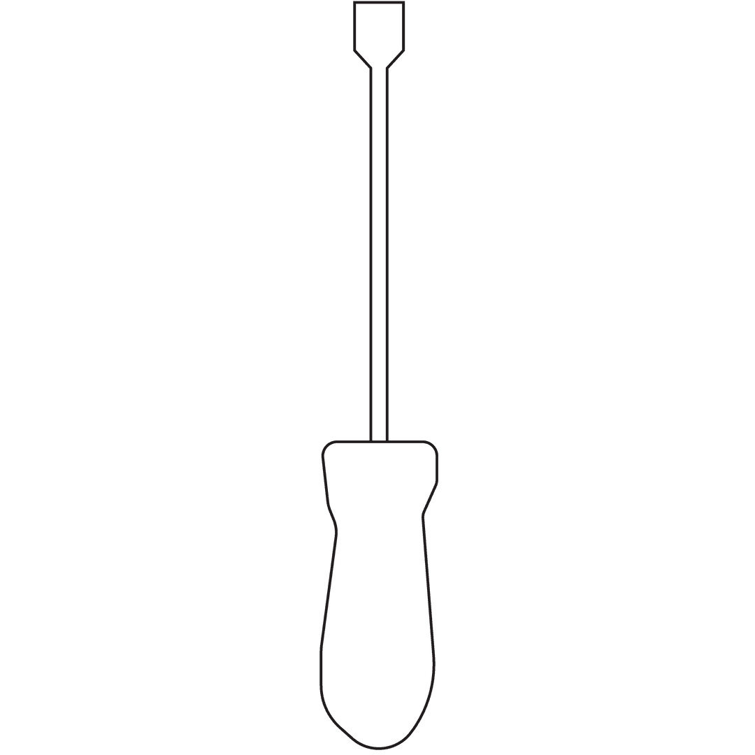 Digital Illustration of Screwdriver Symbol Isolated on Transparent Background