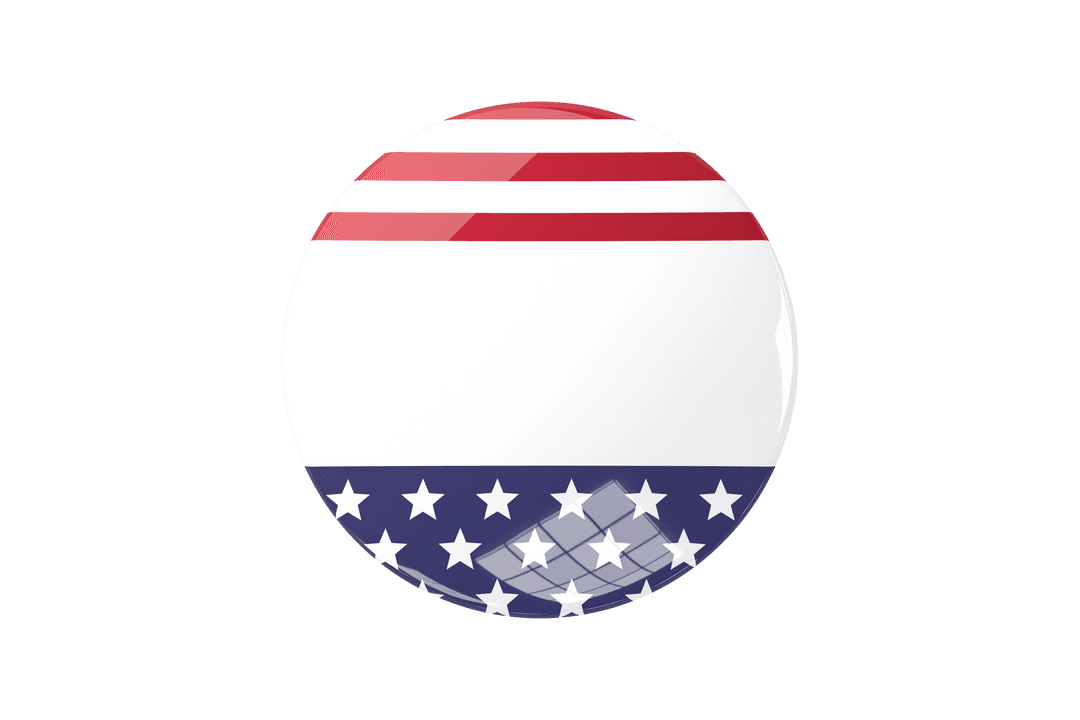 Glossy Transparent United States Flag Badge Icon Illustration