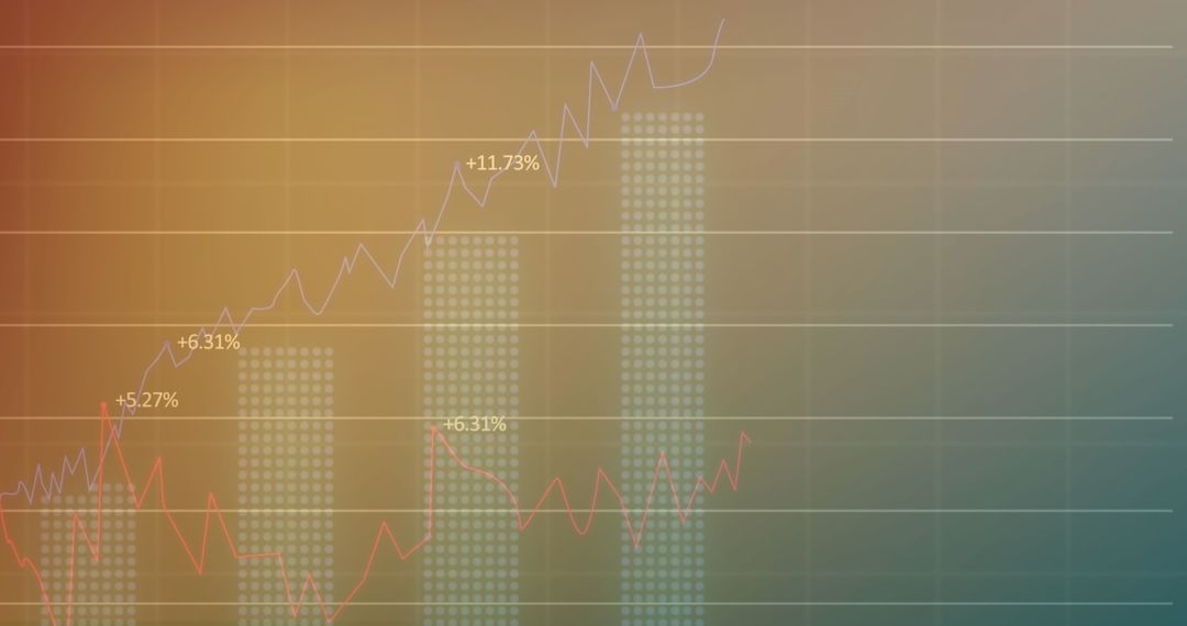 Digital Visualization Financial Data Growth Progressive Graph