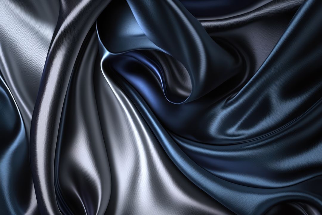 Close-Up of Elegant Dark Blue and Silver Silk Fabric - Free Images, Stock Photos and Pictures on Pikwizard.com
