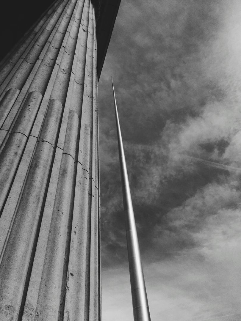 Abstract Angle of Architectural Column and Tower in Black and White - Free Images, Stock Photos and Pictures on Pikwizard.com