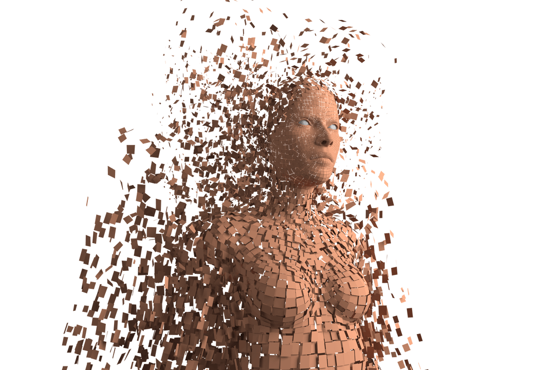 Transparent Digital Decay of Human Figure