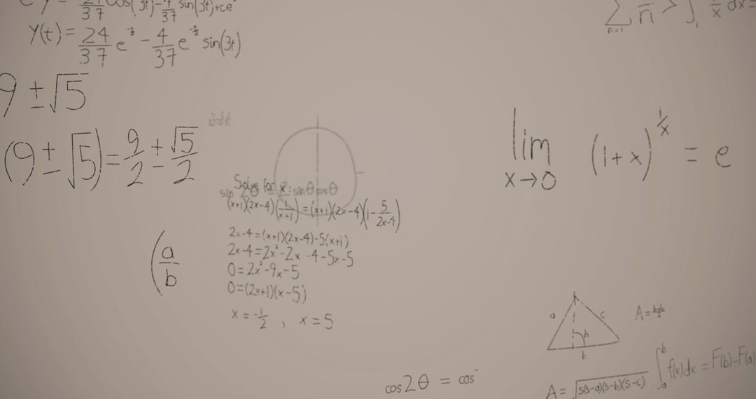 Collage of Complex Mathematical Equations on Whiteboard Background