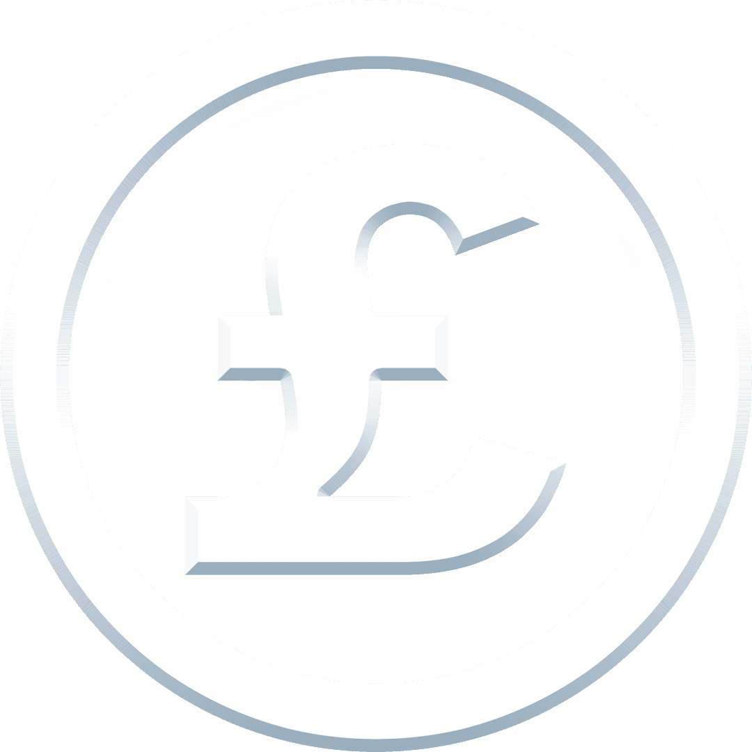 Transparent Pound Symbol Vector with Stylish Bird Design