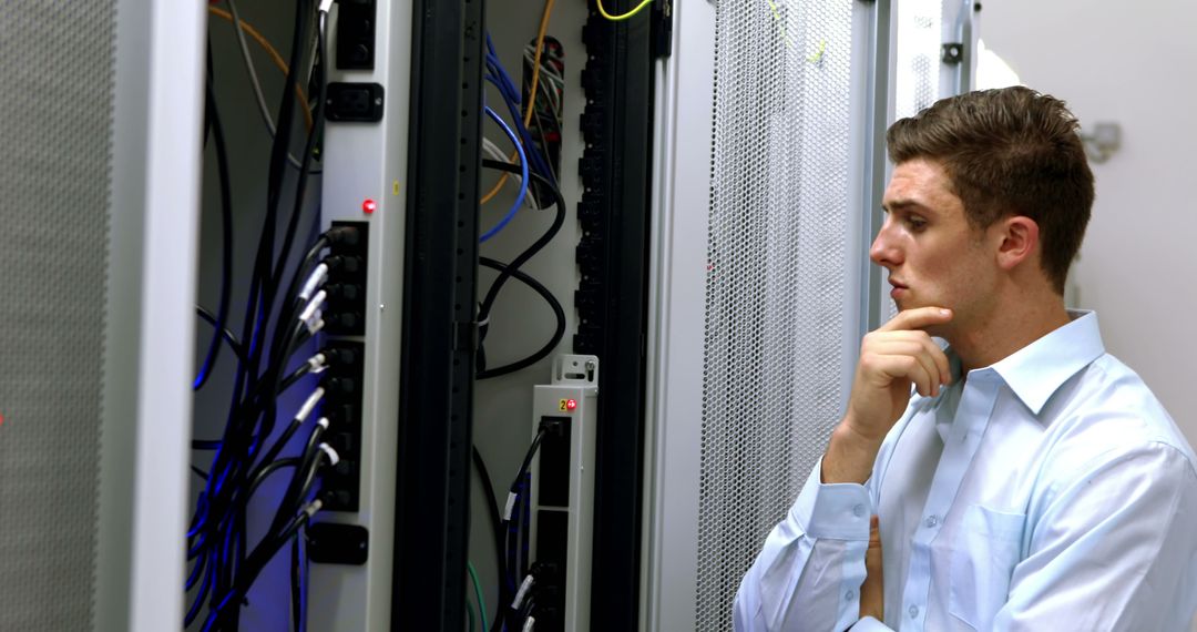 IT Technician Checking Network Servers - Free Images, Stock Photos and Pictures on Pikwizard.com