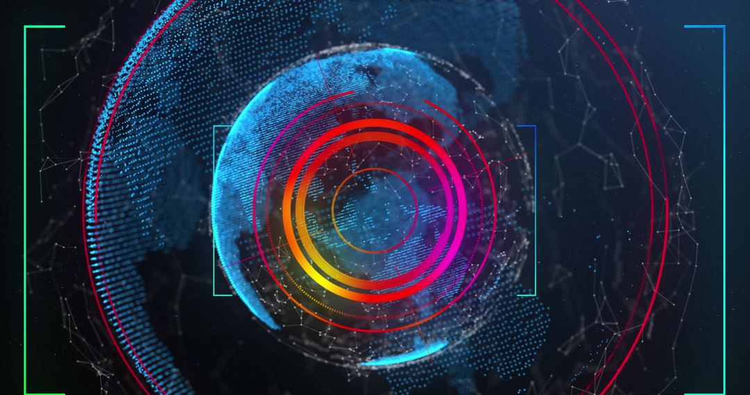 Global Data Network With Tech Overlay