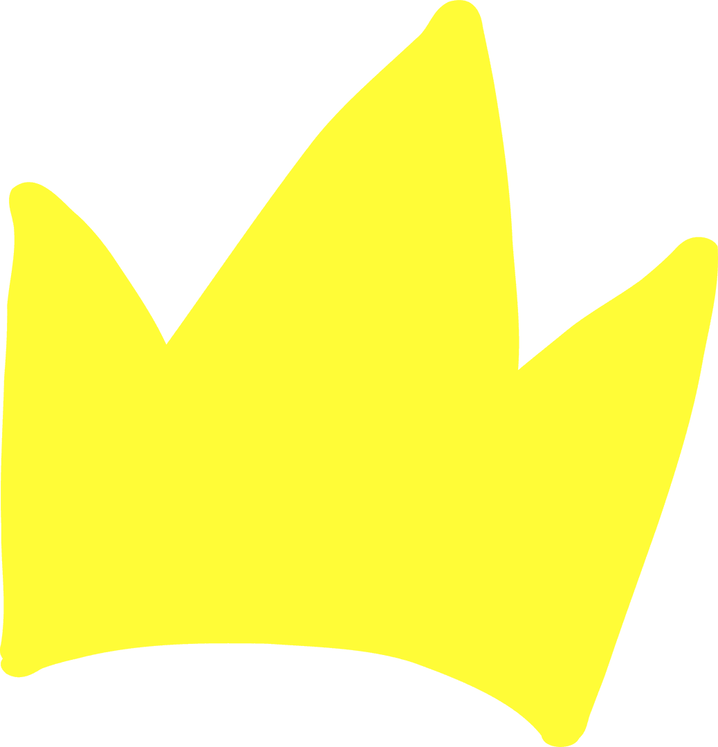 Bright Yellow Crown Silhouette on Transparent Background