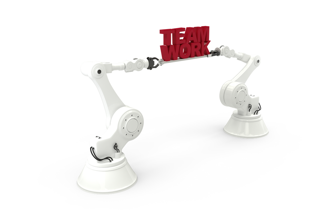 Robotic Arms Holding Teamwork Text Transparent PNG Illustration - Download Free Stock Images Pikwizard.com