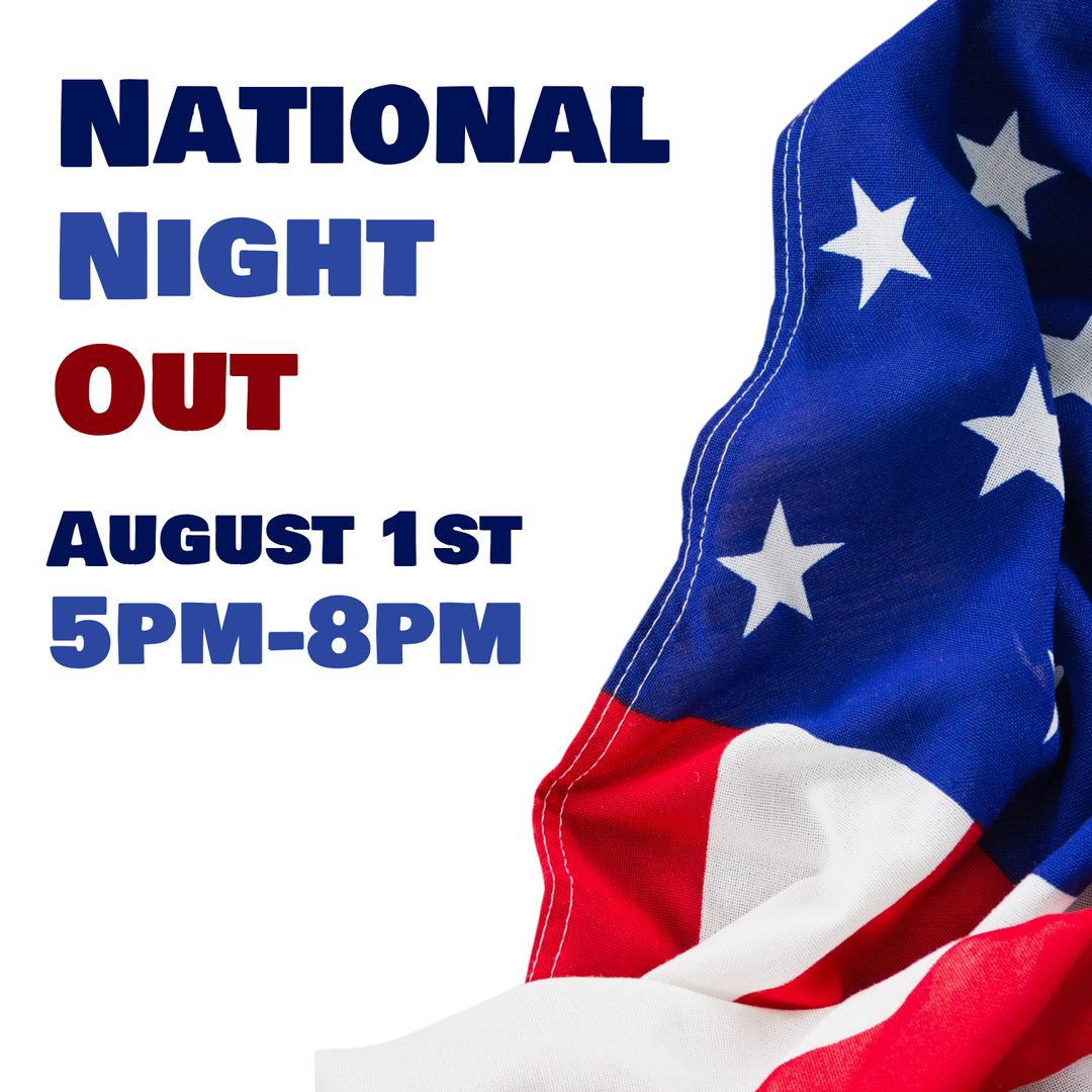 National Night Out Details with American Flag Illustration - Download Free Stock Templates Pikwizard.com