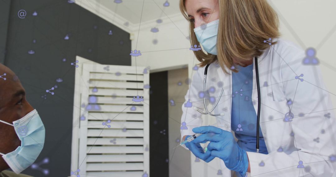 Doctor Presenting Medication Through Digital Healthcare Network