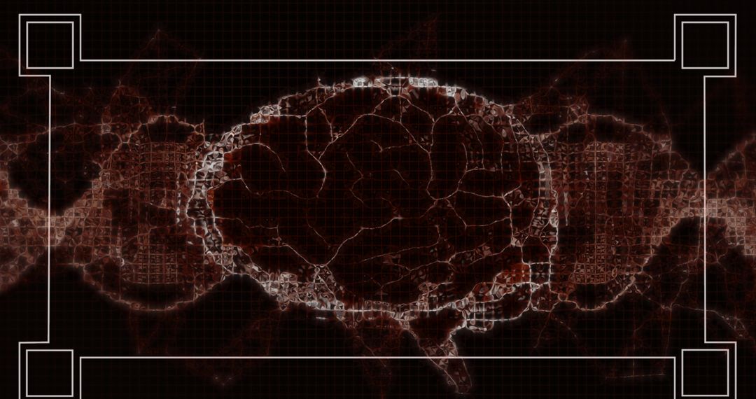 Futuristic Brain and DNA Matrix with Math Formulas