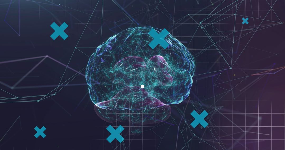 Futuristic Digital Connections in Abstract Brain Network