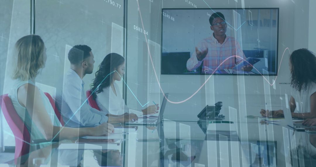 Virtual Business Meeting with Data Processing Overlays