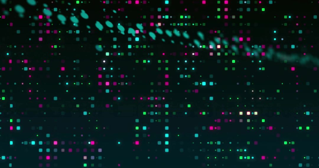 Abstract Futuristic Neon Data Grid in Virtual Space