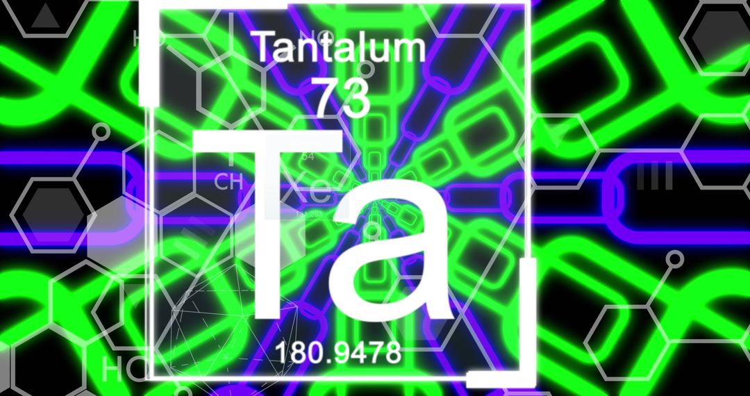 Abstract Representation of Tantalum with Glowing Geometric Patterns