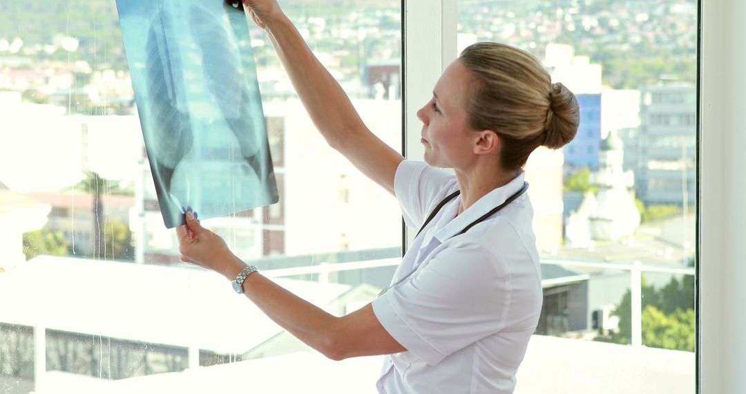 Female Doctor Examining X-ray in Modern Clinic - Free Images, Stock Photos and Pictures on Pikwizard.com