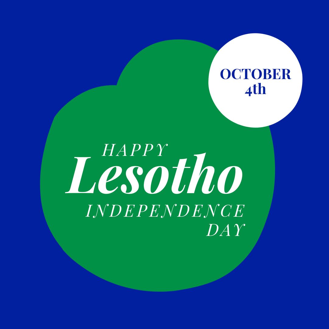 Lesotho Independence Day Celebration Poster with Dates and Colors