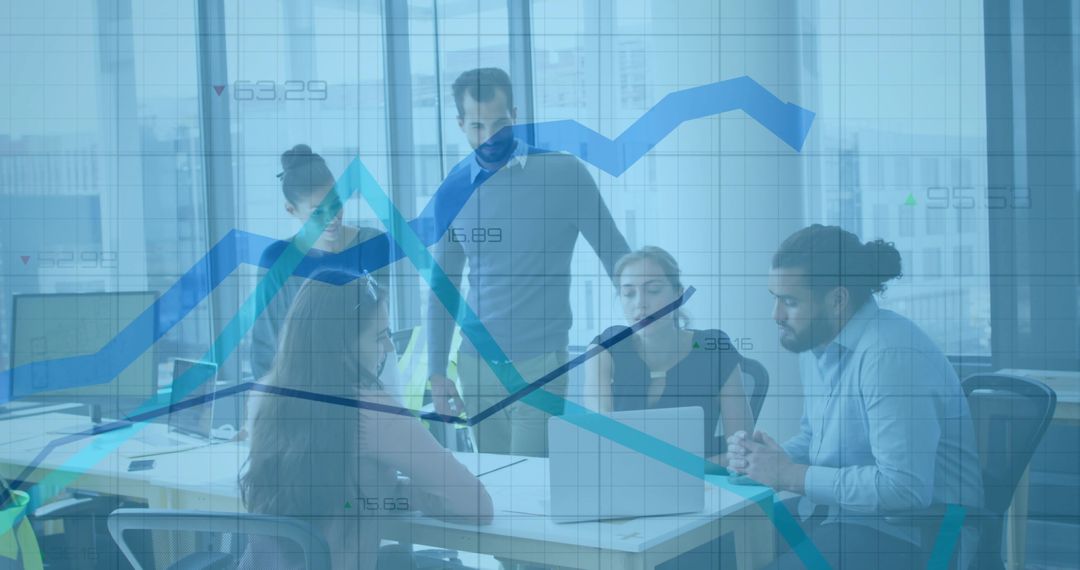 Team Analyzing Business Data with Graphs EnovysOffice Meeting