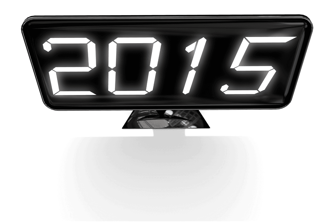 Digital Display with 2015 on Transparent Background