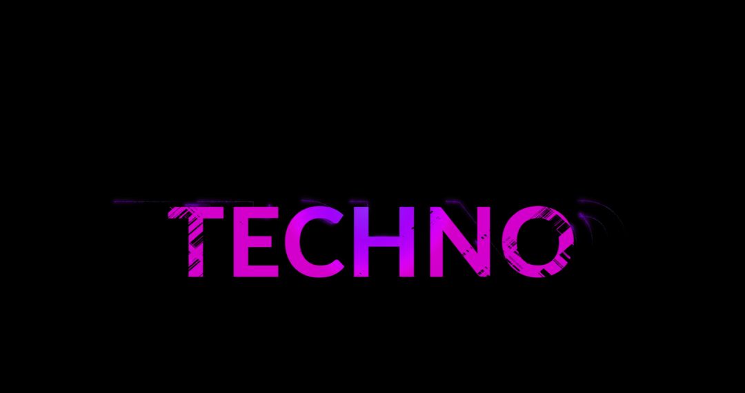 Vibrant Techno Text on Dark Background for Music Events