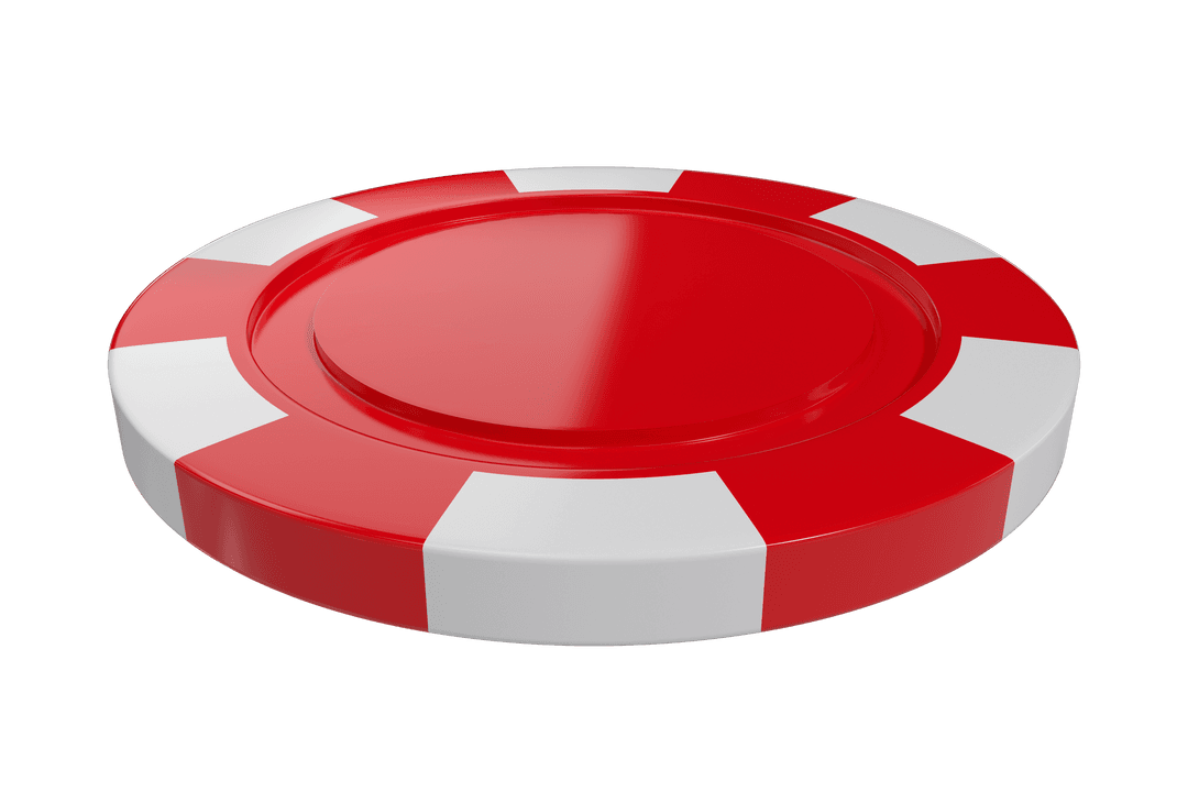 Transparent Red Casino Poker Chip with White Accents