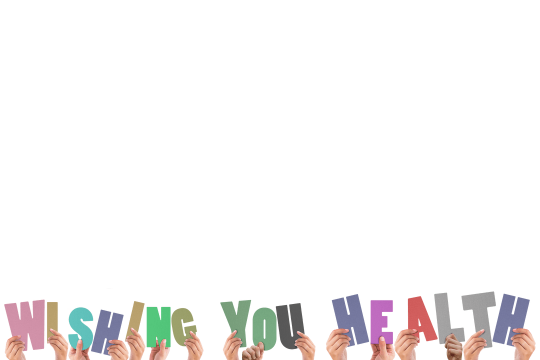 Transparent Hands Lifting Colorful Letters Wishing Health