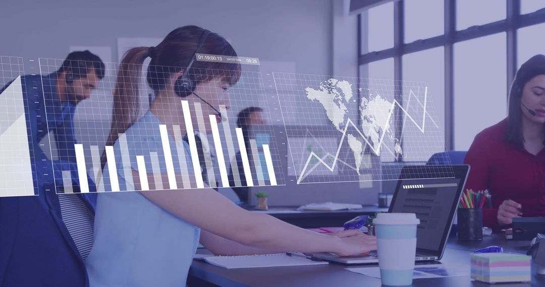 Business Professional Analyzing Global Financial Technology Data