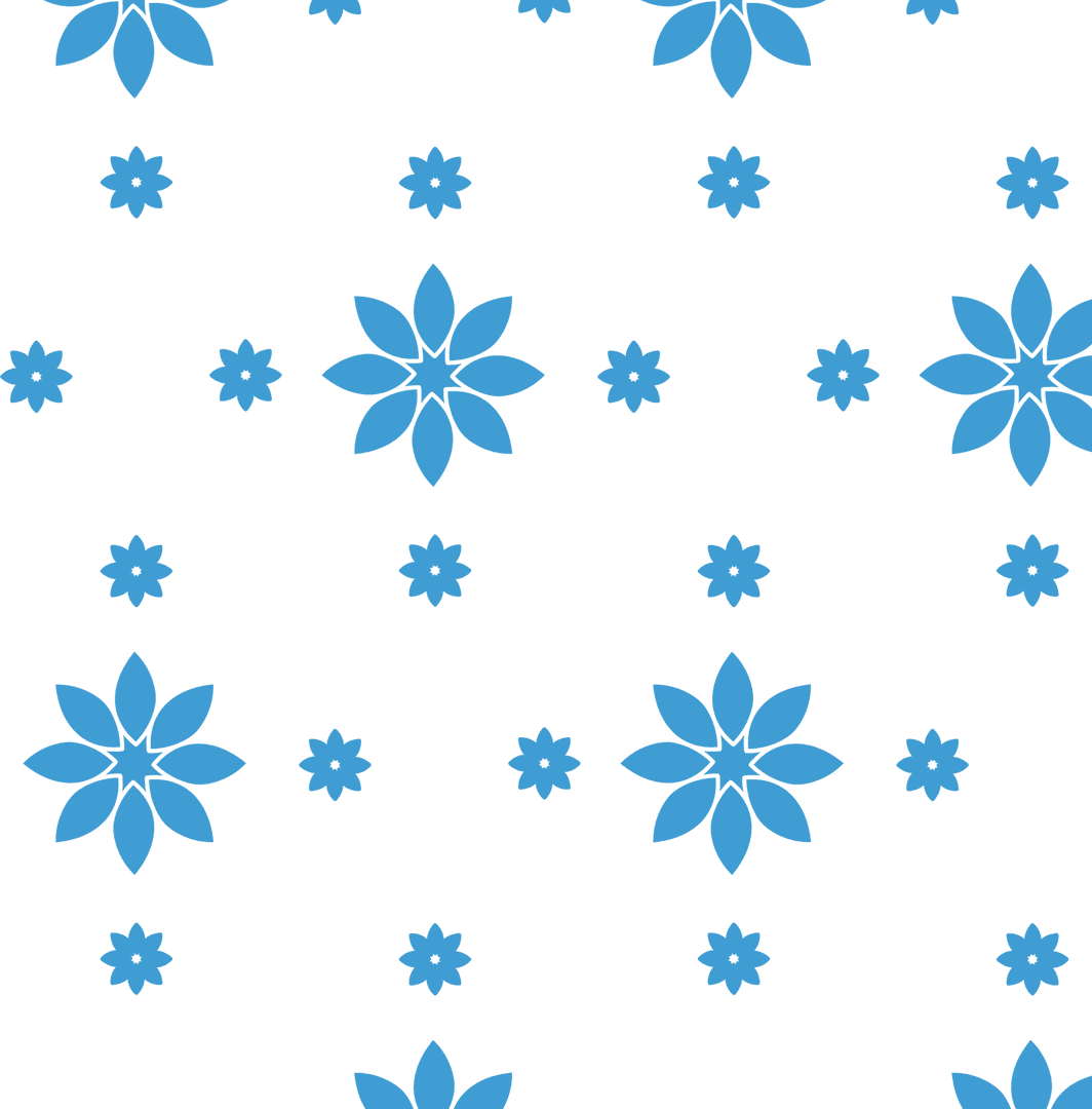 Blue Flower Pattern on Transparent Background Vector Design
