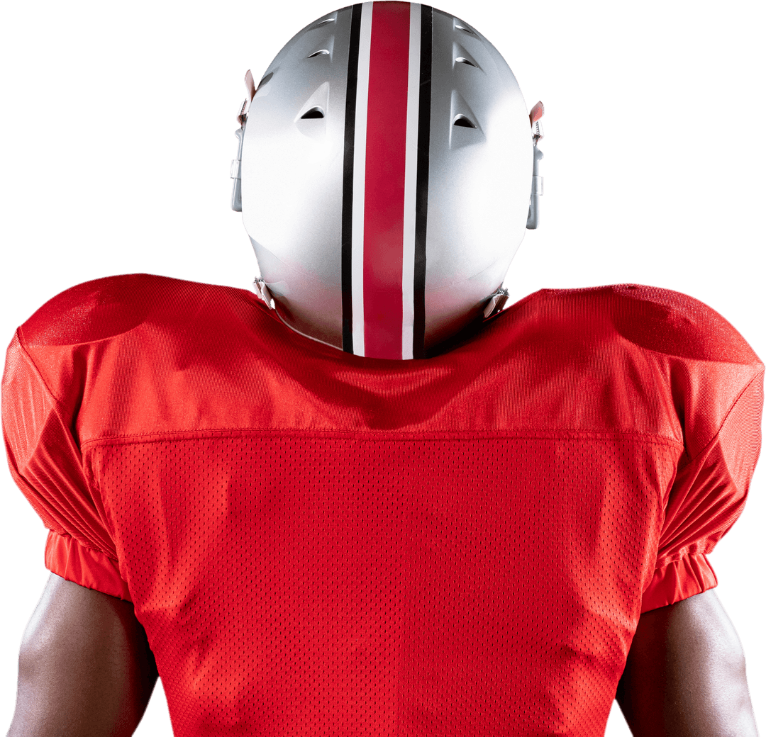 Transparent Overlay of American Football Player in Red Jersey