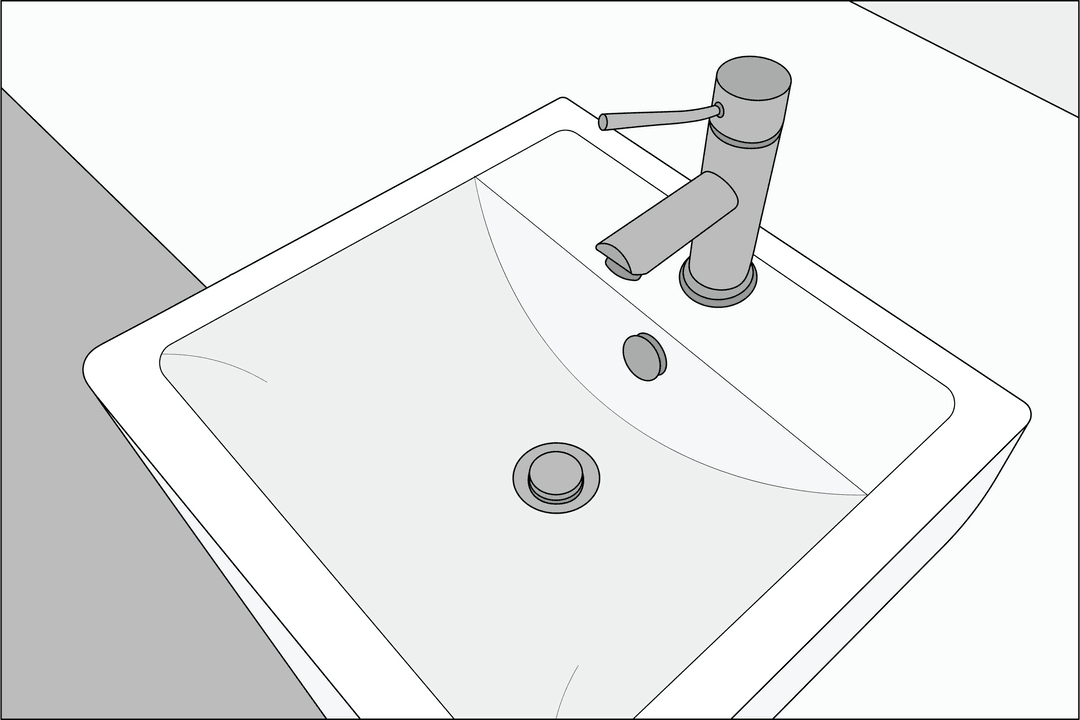 Transparent Vector Illustration of Modern Bathroom Sink