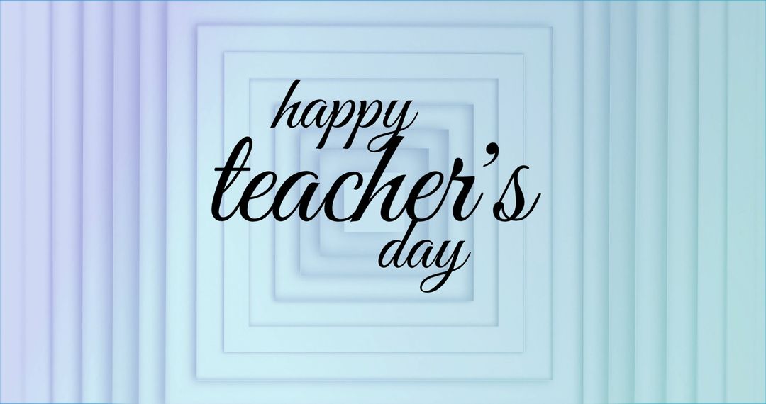 Happy Teacher's Day Text on Blue Abstract Background
