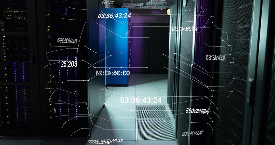 Digital Data Overlay in High Tech Server Room