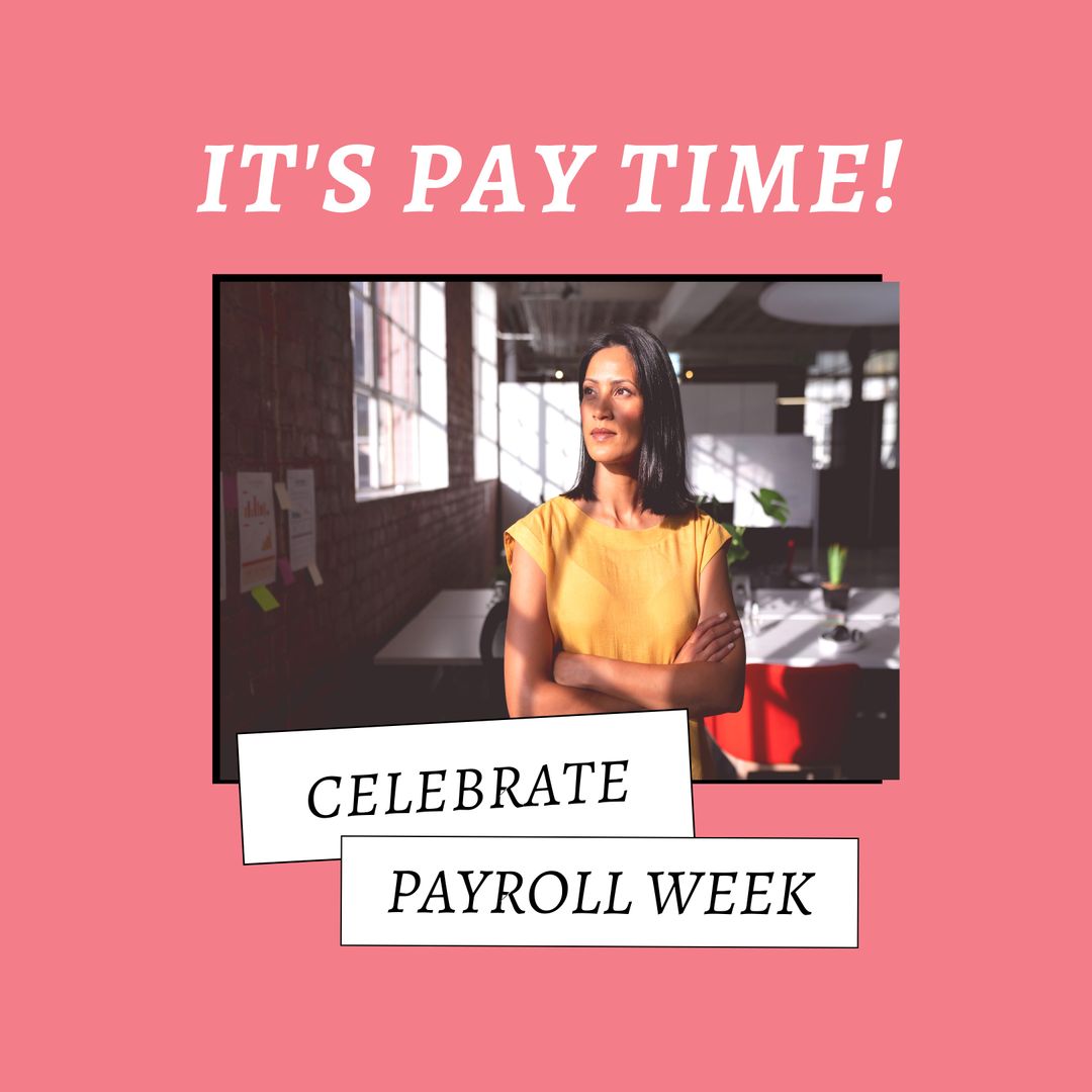 Confident Employee Celebrating Payroll Week at Office