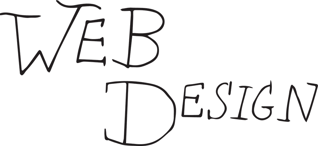 Stylized Web Design Text on Transparent Background