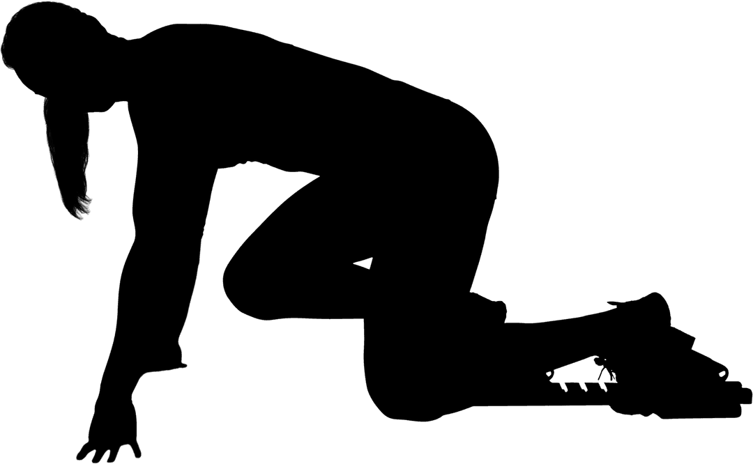 Digital Silhouette of Female Runner on Transparent Background