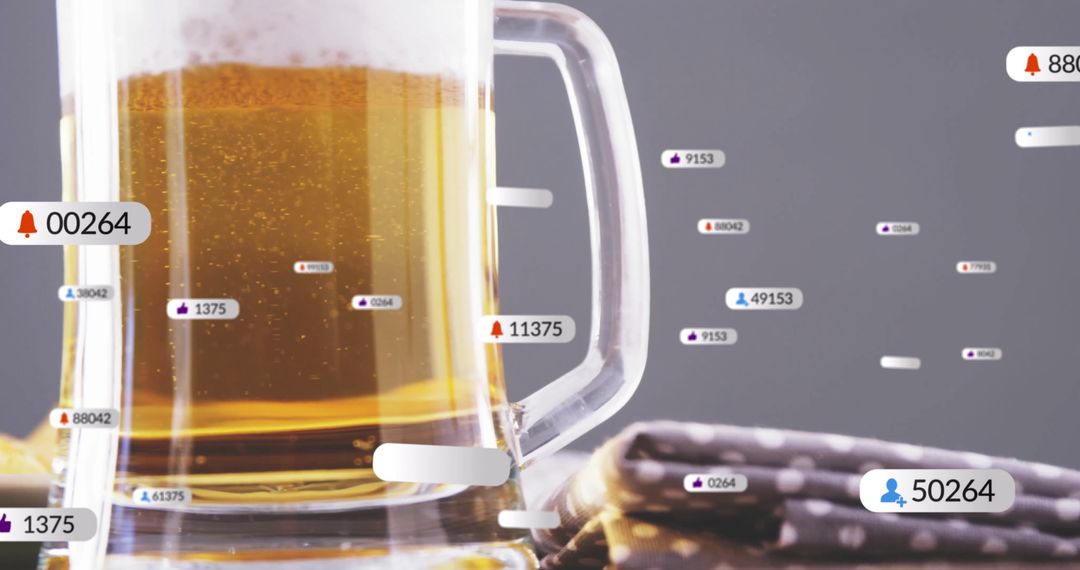 Beer Mug with Digital Interface Tags Near Technology