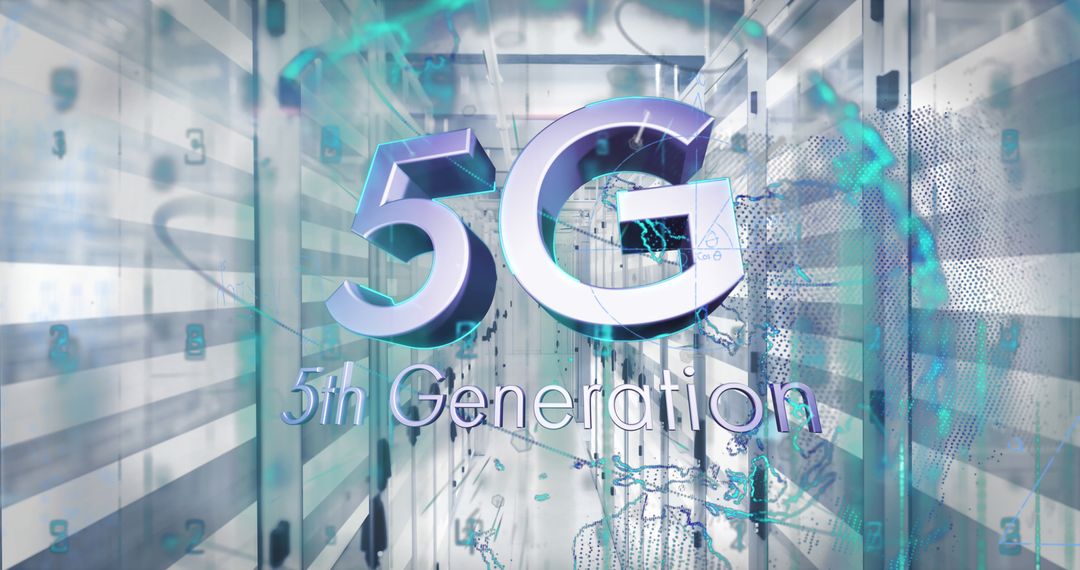 Futuristic 5G Technology Concept in a Data Center