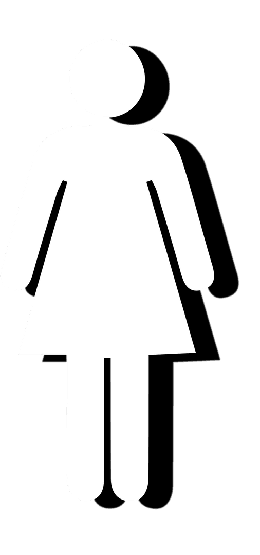 Minimalist Skirt Silhouette Icon with Drop Shadow on Transparent Background