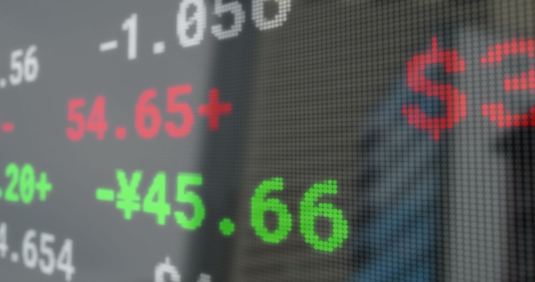 Dynamic Digital Stock Market Display with Currency Exchange Rates