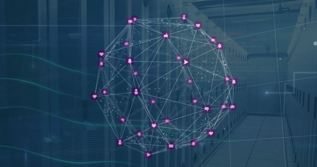 Data Network with Digital Globe and Servers in Background