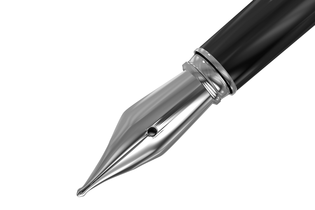 Close-up of Black Fountain Pen Tip on Transparent Background - Download Free Stock Images Pikwizard.com