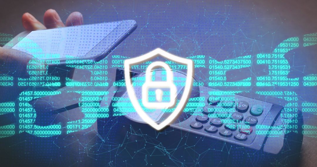Digital Security Concept with Smartphone and Payment Terminal