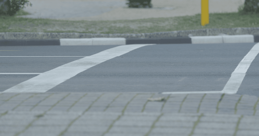 Transparent Busy City Street with Traffic Markings